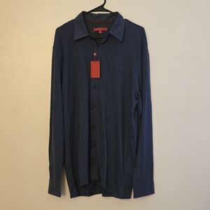NWT Report Collection Men's XL Navy Button Down Dress Shirt